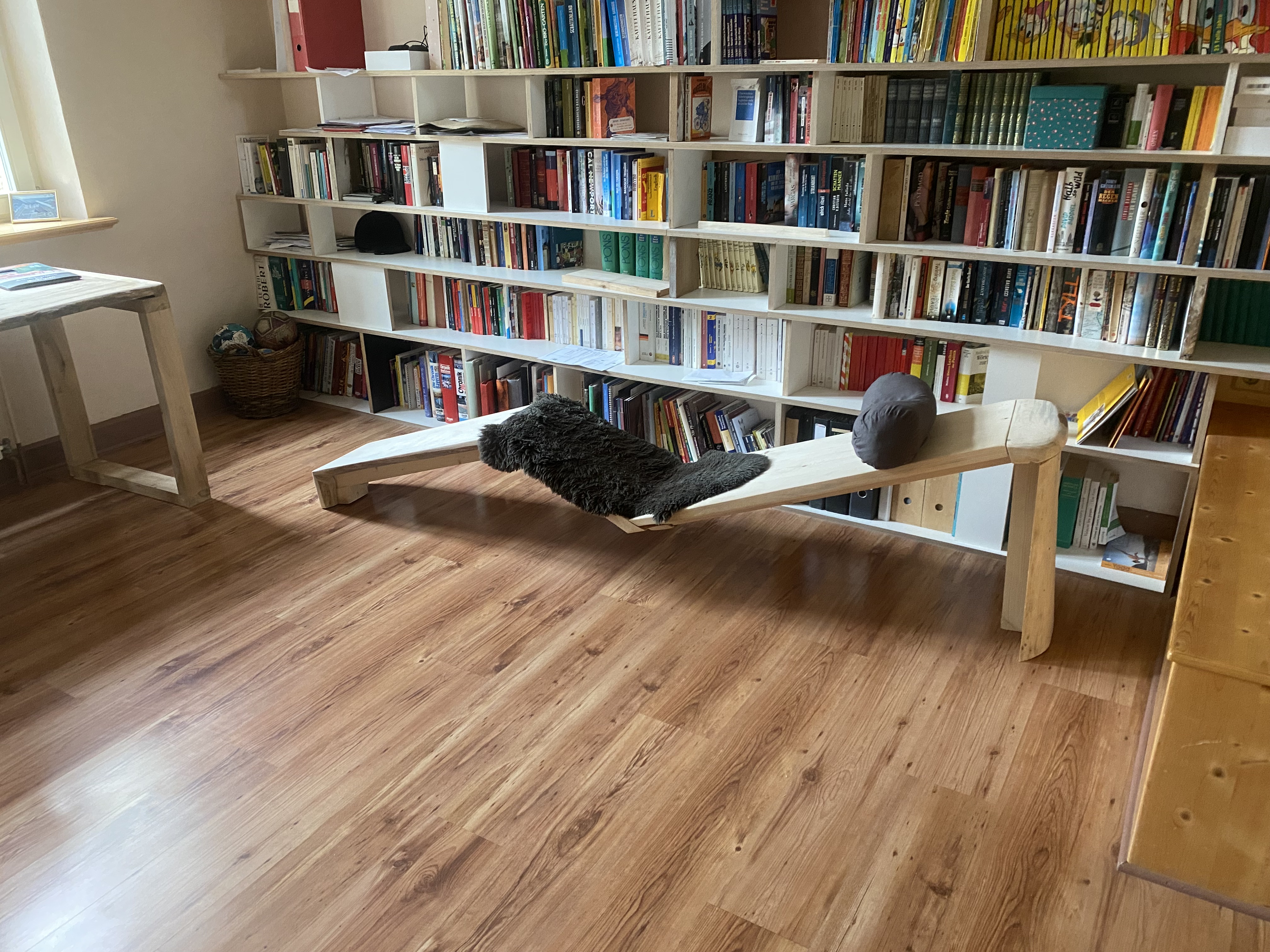 Bibliothek mit Liegestuhl